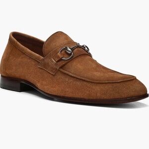 Donald J. Pliner Tan Loafers with Silver Accent